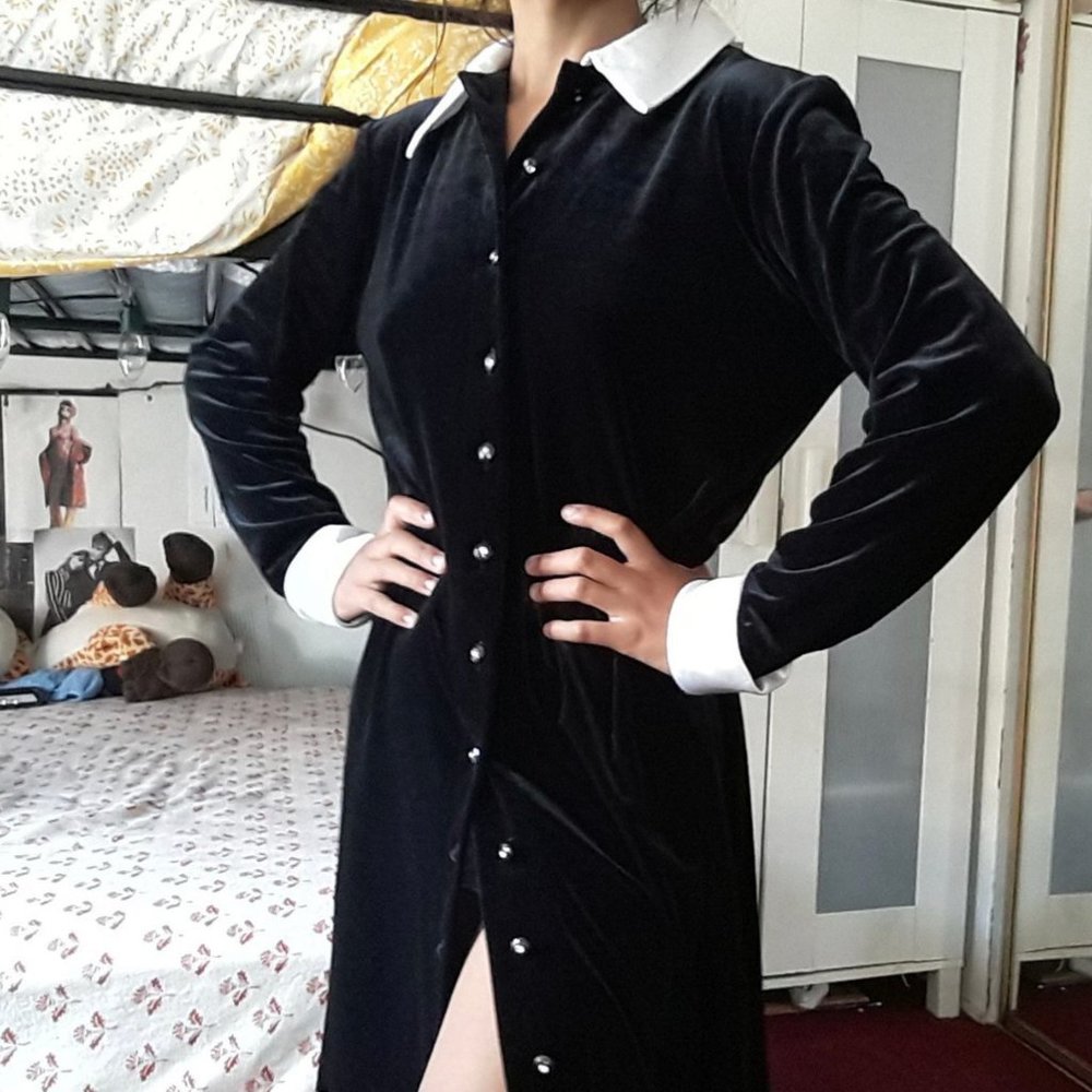 Wednesday Addams inspired velvet dress